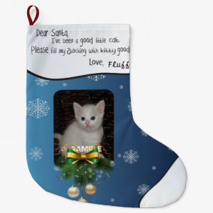 ADD YOUR PHOTO Cat Holiday Stocking Dear Santa