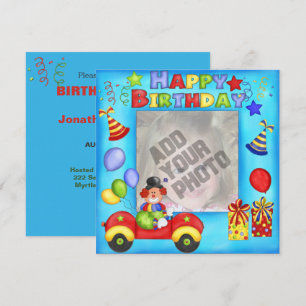 Add Your Photo Clown Birthday Card