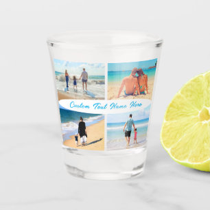 Add Your Photo Collage Shot Glass Gift Custom Text