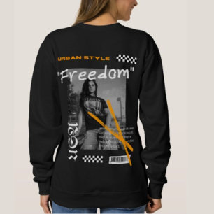 Add your photo Cool Urban style street wear Black Sweatshirt