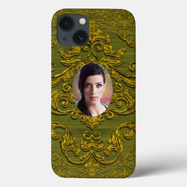 Add Your Photo Damask Chic Case-Mate iPhone Case (Back)