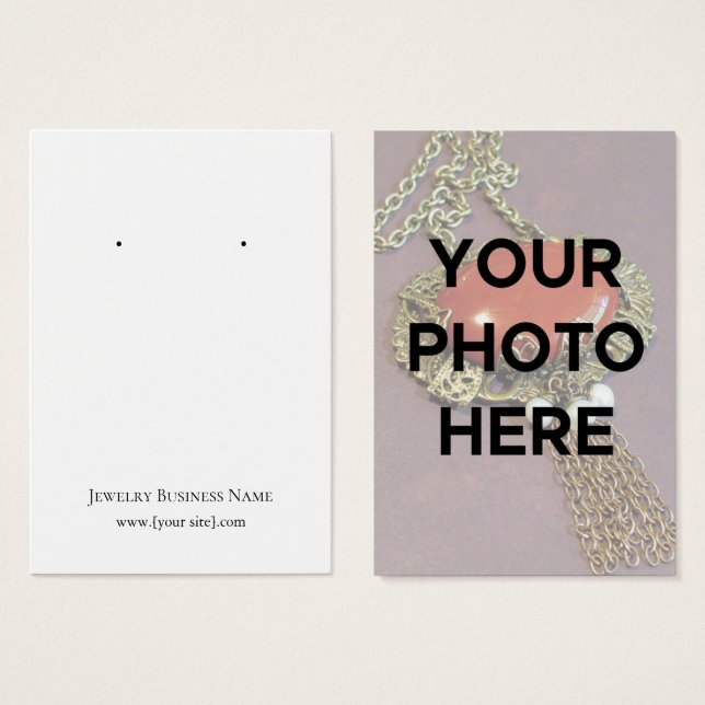Add Your Photo Earring Display Business Cards (Front & Back)