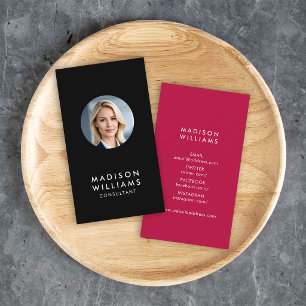 Add Your Photo Editable Colour Social Media Business Card