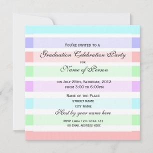 Add your photo, elegant soft colour graduation invitation