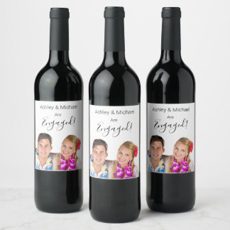 Add Your Photo Engagement Party Wine Label