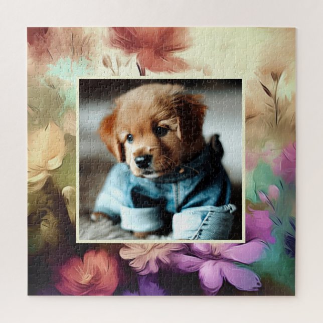 Add Your Photo Floral Puzzle (Vertical)