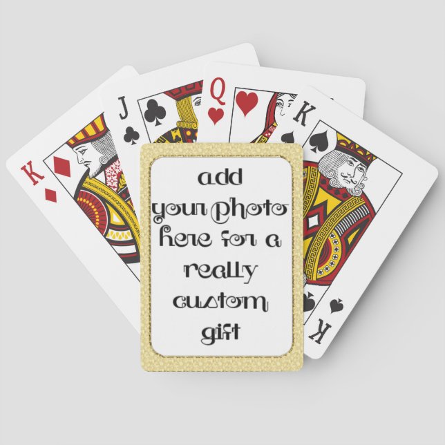 Add Your Photo Gold Frame Bicycle® Play Playing Cards (Back)