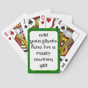 Add Your Photo Green Frame Bicycle® Play Playing Cards