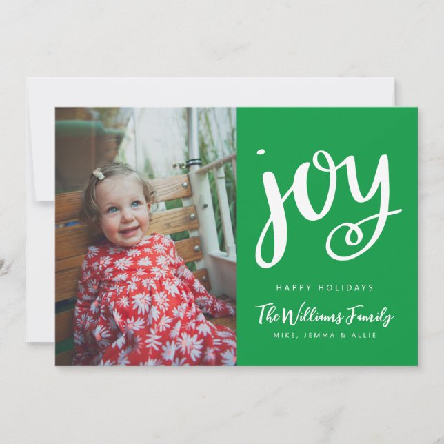 ADD YOUR PHOTO | Happy Holidays JOY Invitation (Front)