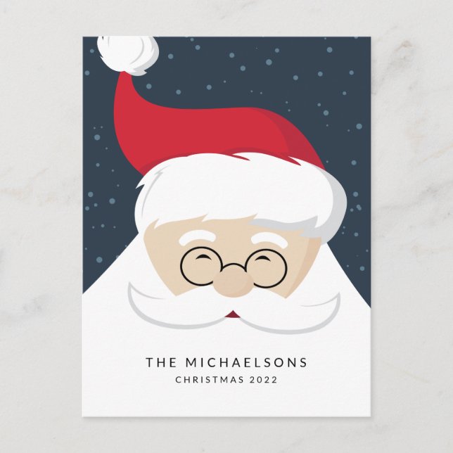 ADD YOUR PHOTO | Ho Ho Ho Santa Claus Holiday Postcard (Front)