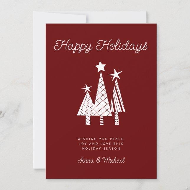 ADD YOUR PHOTO | Holidays Modern Christmas Tree Invitation (Front)