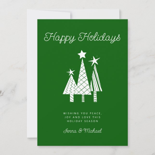 ADD YOUR PHOTO | Holidays Modern Christmas Tree Invitation (Front)