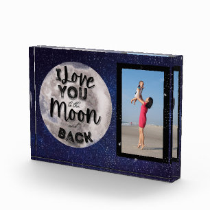 Add Your Photo I Love You to the Moon and Back Block