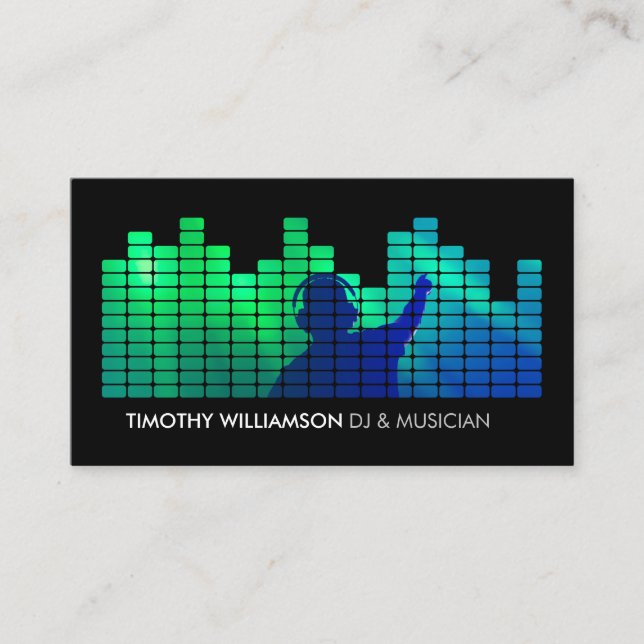 Add Your Photo II Equalizer DJs, Musicians Business Card (Front)