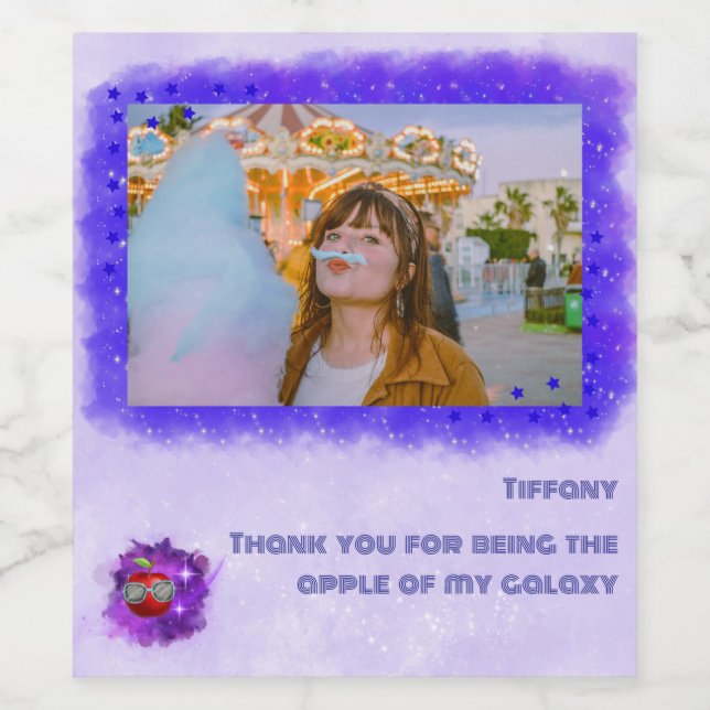 Add Your Photo in Thankful Galaxy Label (Single Label)