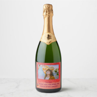 Add Your Photo in Thankful Galaxy Sparkling Wine Label