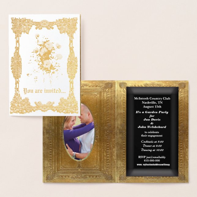 Add your photo inside Foil invitation (Display)