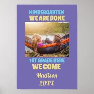 Add Your Photo Kindergarten Graduation 1st Grade P Poster
