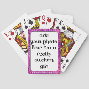 Add Your Photo Magenta Frame Bicycle® Play Playing Cards