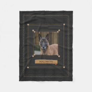 Add your Photo Malinois - Belgian shepherd Fleece Blanket