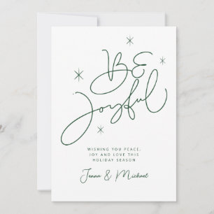 ADD YOUR PHOTO Merry Christmas Be Joyful Invitation
