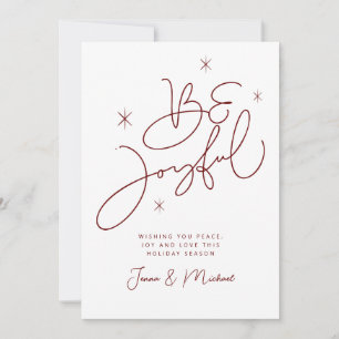 ADD YOUR PHOTO Merry Christmas Be Joyful Invitation