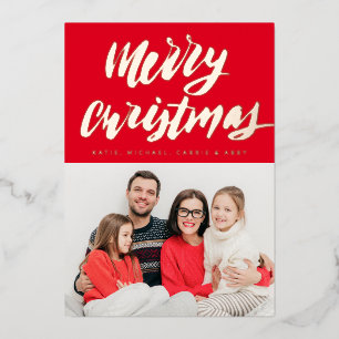  ADD YOUR PHOTO   Merry Christmas Foil Holiday Car