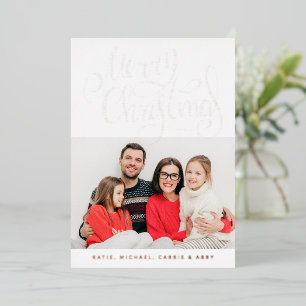 ADD YOUR PHOTO Merry Christmas Foil Holiday Car