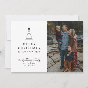 ADD YOUR PHOTO Merry Christmas Geo Tree Invitation