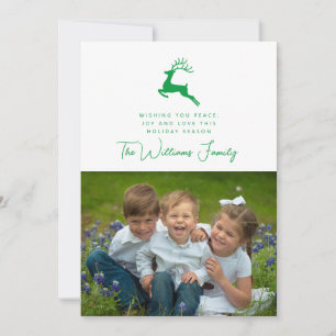 ADD YOUR PHOTO   Merry Christmas Holiday Reindeer Invitation