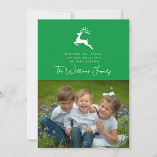 ADD YOUR PHOTO Merry Christmas Holiday Reindeer Invitation
