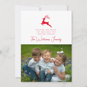 ADD YOUR PHOTO   Merry Christmas Holiday Reindeer Invitation