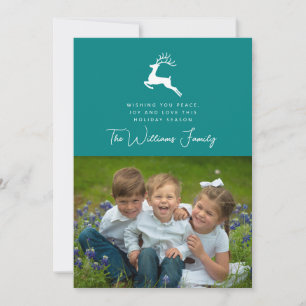 ADD YOUR PHOTO   Merry Christmas Holiday Reindeer Invitation