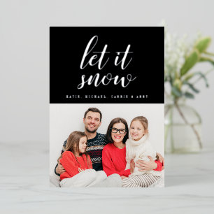  ADD YOUR PHOTO   Merry Christmas Let It Snow Foil Holiday Card