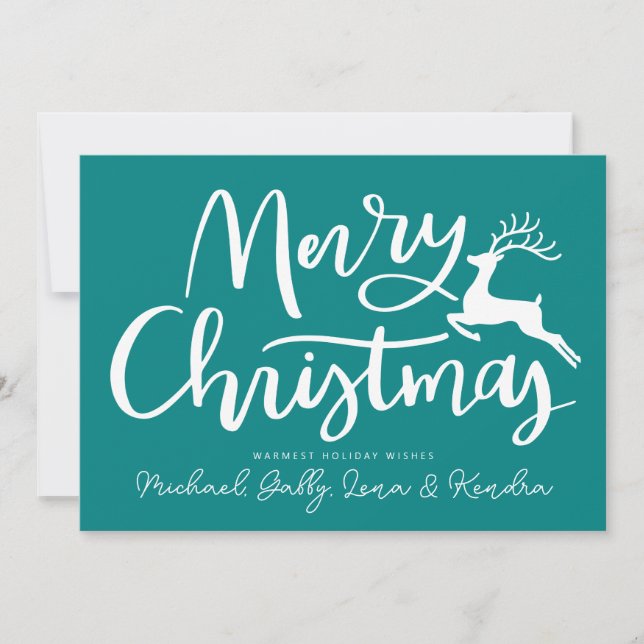 ADD YOUR PHOTO | Merry Christmas Reindeer Invitation (Front)