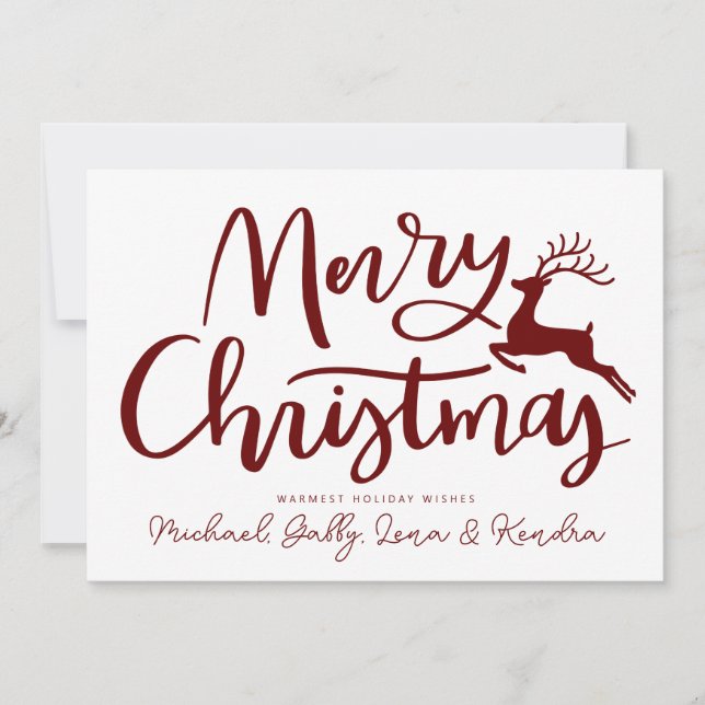 ADD YOUR PHOTO | Merry Christmas Reindeer Invitation (Front)