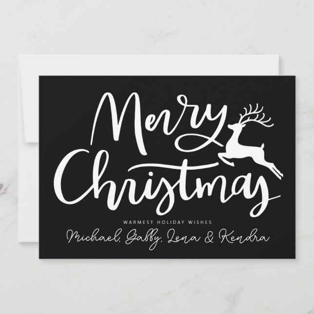 ADD YOUR PHOTO | Merry Christmas Reindeer Invitation (Front)