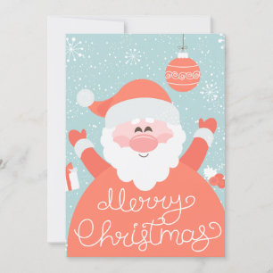 Add Your Photo Merry Christmas Santa Claus Invitation