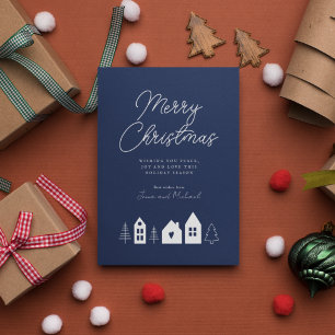 ADD YOUR PHOTO Merry Christmas Town Invitation