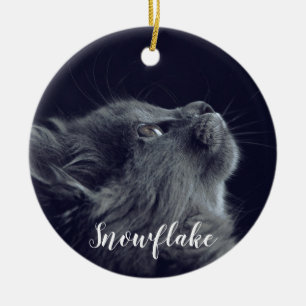 Add Your Photo my pet Cat Christmas Ceramic Tree Decoration
