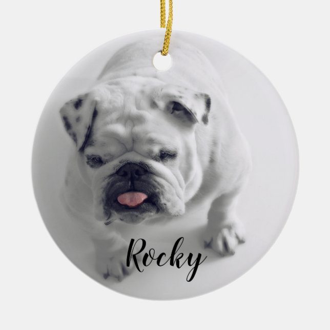 Add Your Photo my pet Dog Christmas  Ceramic Tree Decoration (Front)