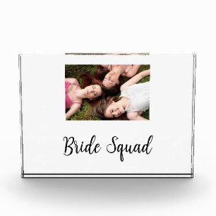 Add your photo name bridesmaid squad bride party block