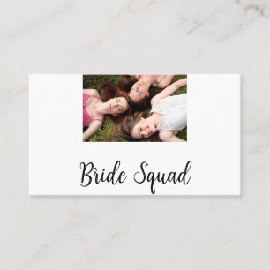 Add your photo name bridesmaid squad bride party  business card