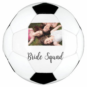 Add your photo name bridesmaid squad bride party football