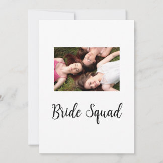 Add your photo name bridesmaid squad bride party holiday card