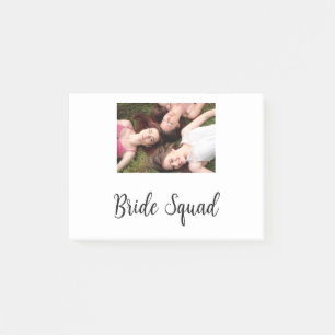 Add your photo name bridesmaid squad bride party post-it notes