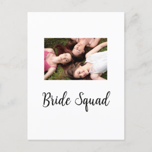 Add your photo name bridesmaid squad bride party postcard