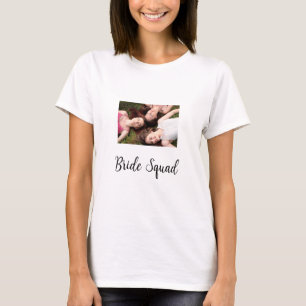 Add your photo name bridesmaid squad bride party  T-Shirt