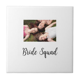 Add your photo name bridesmaid squad bride party  tile