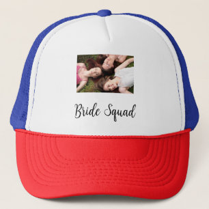 Add your photo name bridesmaid squad bride party trucker hat